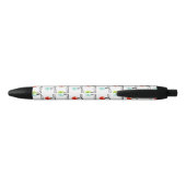 Stylo Noir Monogramme Joyeux feux de Noël Rouge Vert Blanc (Dos)