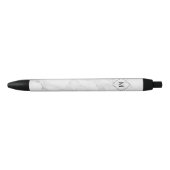Stylo Noir Monogramme marbre moderne (Devant)