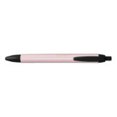 Stylo Noir Monogramme minimaliste rose script (Dos)