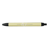 Stylo Noir Monogramme Moderne Chartreuse Blanc en Script (Devant)