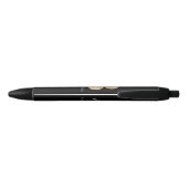 Stylo Noir Monogramme moderne Initiale B & Nom Personnalisé (Dos)