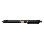 Stylo Noir Monogramme moderne Initiale G & Nom Personnalisé (Bas)