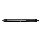 Stylo Noir Monogramme moderne Initiale G & Nom Personnalisé (Dos)