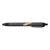 Stylo Noir Monogramme moderne Initiale N & Nom Personnalisé (Bas)