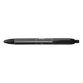 Stylo Noir Monogramme moderne Initiale N & Nom Personnalisé (Dos)