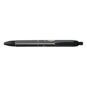 Stylo Noir Monogramme moderne Initiale P & Nom Personnalisé (Dos)