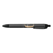 Stylo Noir Monogramme moderne O & Nom initial Personnalisé (Bas)