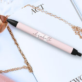 Stylo Noir Monogramme moderne Script Girl Blush rose initial