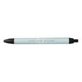 Stylo Noir Monogramme Moderne Vert Sarcelle Blanc (Devant)