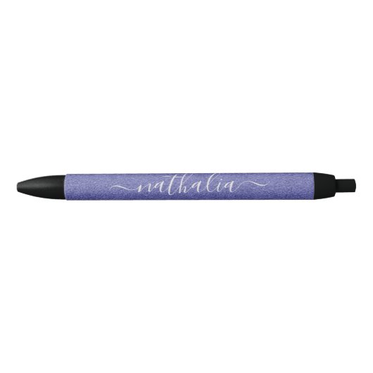 Stylo Noir Monogramme moderne violet à huile violette (Devant)