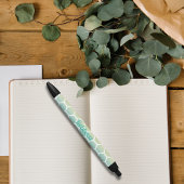 Stylo Noir Monogramme Motif géométrique Hexagon bleu moderne