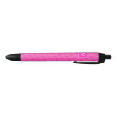 Stylo Noir Monogramme motif rose chaud cercles (Bas)