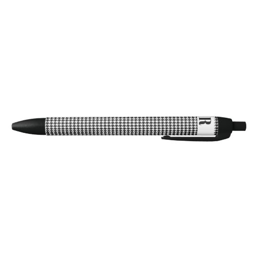 Stylo Noir Monogramme | Motif Tréssé Noir Blanc Encre (Bas)