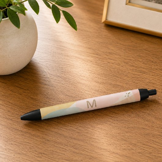 Stylo Noir Monogramme multicolore abstrait moderne