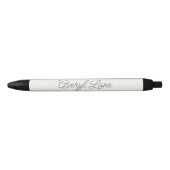 Stylo Noir Monogramme Neutre Moderne Minimaliste Élégant Scri (Devant)