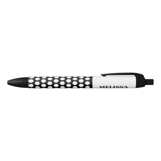 Stylo Noir Monogramme noir blanc de Pois (Haut)