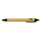 Stylo Noir Monogramme Noir Or Monogramme Élégant Moderne (Bas)