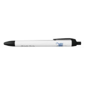 Stylo Noir monogramme nom commercial personnalisé initial ble (Haut)