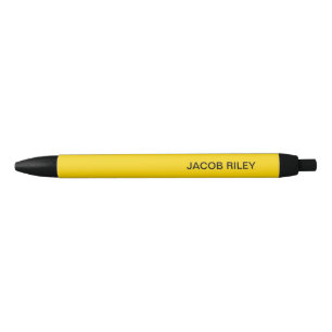 Stylo Noir Monogramme or jaune