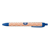 Stylo Noir Monogramme Orange Zigzag Motif (Bas)