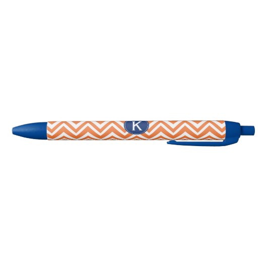 Stylo Noir Monogramme Orange Zigzag Motif (Bas)