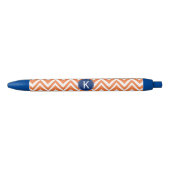 Stylo Noir Monogramme Orange Zigzag Motif (Devant)