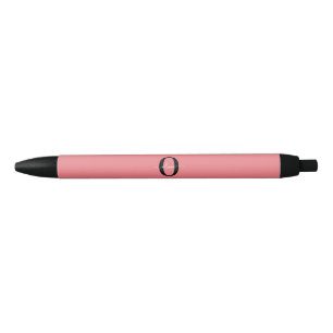 Stylo Noir Monogramme personnalisé Nom de script noir blanc r