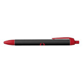 Stylo Noir Monogramme personnalisé Nom du script Noir Blanc R (Haut)