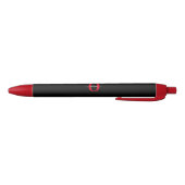 Stylo Noir Monogramme personnalisé Nom du script Noir Blanc R (Bas)
