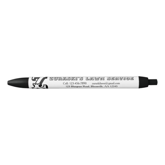 Stylo Noir Monogramme professionnel rustique (Devant)