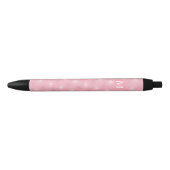 Stylo Noir Monogramme rose cercles motif (Devant)