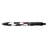 Stylo Noir Monogramme rose Motif de patchs de vache (Dos)