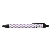 Stylo Noir Monogramme simple avec le pois de lavande (Haut)