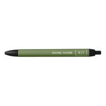 Monogramme simple moderne vert olive foncé