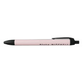 Stylo Noir Monogramme Simple Nom Rose Pâle Unique (Haut)