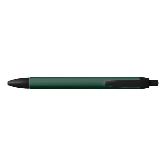 Stylo Noir Monogramme simple Nom Vert foncé Unique (Dos)