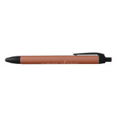 Stylo Noir Monogramme tendance | Orange brûlé + Nom du script (Haut)