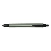 Stylo Noir Monogramme vert forêt élégant moderne (Dos)