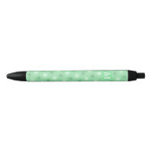 Stylo Noir Monogramme vert ressort cercles motif (Devant)