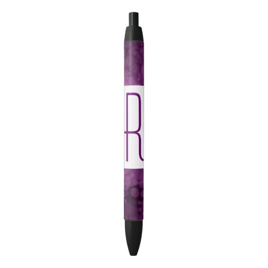 Stylo Noir Monogramme violet (devant Vertical)