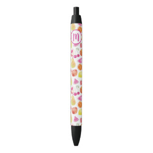 Stylo Noir Monogramme Watecolore Fruit