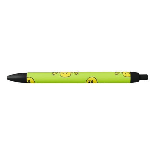 Stylo Noir Monstre jaune sur vert (Devant)