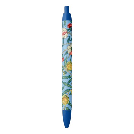 Stylo Noir Morris - Quatre fruits, motif populaire, (devant Vertical)