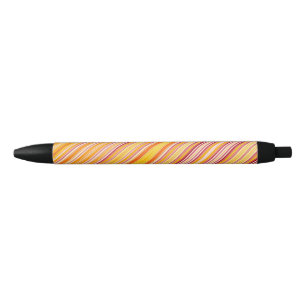 Stylo Noir Motif à bandes orange
