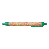 Stylo Noir Motif à fleurs Orange Retro (Bas)