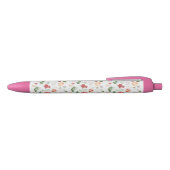 Stylo Noir Motif à fleurs, Rose (Haut)