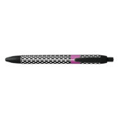 Stylo Noir Motif à points rose et noir avec Monogramme (Dos)