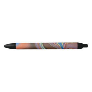 Stylo Noir motif abstrait brun