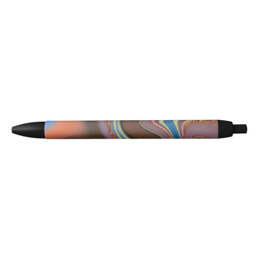 Stylo Noir motif abstrait brun (Devant)