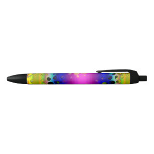 Stylo Noir Motif Abstrait coloré